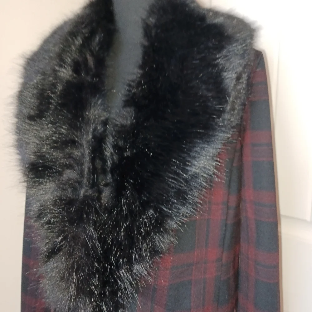 Liverpool Ponte Detachable Faux Fur Trim Blazer Jacket Women's Sz Med - Picture 3 of 12